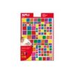 APLI kids - Adhesivo de decoración - cuadrado - 6 hojas - verde metálico, rojo metálico, azul metálico, rosa metálico, naranja metálico, amarillo metálico, púrpura metalizado - permanente (paquete de 624)