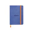 RHODIA Rhodiarama - Cuaderno - historial - A6 - 72 hojas / 144 páginas - papel marfil - reglado - tapa de azul zafiro - cuero sintético