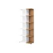 Bibliothèque haute XENON - L75 x H188 x P36 - Blanc/merisier italien (côtés de finition non compris)