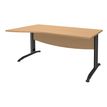 Bureau droit IDRA - Vague à gauche - L140 cm - Pieds anthracite - Plateau imitation Hêtre