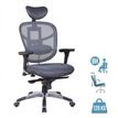 OfficePro TECKNET - Silla - reposabrazos - giratorio - malla - gris