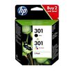 0889894419392-HP 301 - Pack de 2 - noir et 3 couleurs - cartouche d'encre originale (N9J72AE)-P_79409109_3-0
