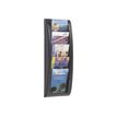 Paperflow MURAL QUICK FIT - Soporte de literatura - montaje en pared - 5 compartimentos - para A5 - negro, transparente