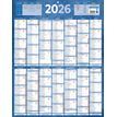 CBG Bleu & rouge 229 - Bank calendar - montaje en pared - 2019-2021 - 14 months to page - 550 x 430 mm - fecha