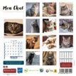 CBG Mon Chat - Calendario ilustrado - montaje en pared - 2020 - un mes vista - 150 x 300 mm - fecha