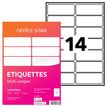 Office Star - Blanco - 99.1 x 38.1 mm 1400 etiqueta(s) (100 hoja(s) x 14) etiquetas