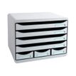 Exacompta Classic Office Store-Box Mini A4+ - Armario de cajones - 7 cajones - apaisado - gris claro