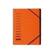 Pagna Office - Carpeta clasificadora - 7 compartimentos - 7 piezas - para A4 - con pestañas - naranja