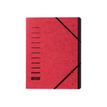 Pagna Office - Carpeta clasificadora - 12 compartimentos - 12 piezas - ancho de la espina: 5 mm - para A4 - con pestañas - rojo