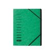Pagna Office - Carpeta clasificadora - 12 compartimentos - 12 piezas - ancho de la espina: 5 mm - para A4 - con pestañas - verde