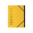 Pagna Office - Carpeta clasificadora - 12 compartimentos - 12 piezas - ancho de la espina: 5 mm - para A4 - con pestañas - amarillo