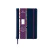 Oberthur Carmen - Cuaderno - costura de separación - A7 - 100 hojas / 200 páginas - papel marfil - reglado - azul - sintético
