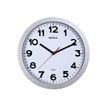 MAULstep - Reloj - cuarzo - montaje en pared - 30 cm - blanco - montura plata