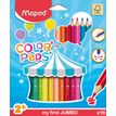 Maped Color'Peps Jumbo - Lápiz de color - suave - colores fuertes surtidos - 4.7 mm - amplio (paquete de 18)