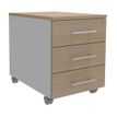 Burocean INEO - Pedestal - móvil - 3 cajones - madera aglomerada - roble claro