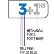 3086123449558-BIC 4 Couleurs - 12 Stylos à bille 4 couleurs - 3 couleurs et 1 porte-mines-P_79421766_6-5