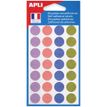 APLI kids - Etiqueta autoadhesiva - blanco, azul, amarillo, púrpura, verde, marrón, rosa (paquete de 140)