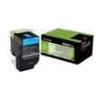 Lexmark 802HC - Alto rendimiento - cián - original - cartucho de tóner LCCP, LRP - para Lexmark CX410de, CX410dte, CX410e, CX510de, CX510dhe, CX510dthe
