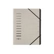 Pagna Office - Carpeta clasificadora - 7 compartimentos - 7 piezas - para A4 - con pestañas - gris claro