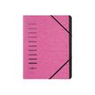 Pagna Office - Carpeta clasificadora - 7 compartimentos - 7 piezas - para A4 - con pestañas - rosa oscuro