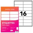 Office Star - Blanco - 105 x 35 mm 1600 etiqueta(s) (100 hoja(s) x 16) etiquetas