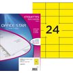 Office Star - Amarillo - 70 x 37 mm 2400 etiqueta(s) (100 hoja(s) x 24) etiquetas