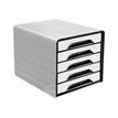Gloss by CEP - Armario de cajones - 5 cajones - para 240 x 320 mm - negro, blanco