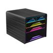 Smoove by CEP 7-213 G - Armario de cajones - 5 cajones - para 240 x 320 mm - negro, multicolor sutil