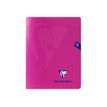 Clairefontaine MIMESYS - Cuaderno - grapado - 170 x 220 mm - 48 hojas / 96 páginas - Seyès - transparent pink - polipropileno (PP)