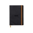 RHODIA Rhodiarama - Goalbook - A5 - 120 hojas / 240 páginas - papel marfil - cuadriculado - tapa negra - cuero sintético