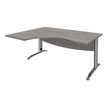 3253310161450-Bureau compact à gauche IDRA - L180 cm - Pieds alu - plateau imitation Chêne gris (Pieds de renfort obligato-P_79432160_1-0
