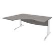 Burocean Idra - Escritorio - rectangular curvado (izquierda) - roble gris - blanco base