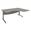 Burocean Idra - Escritorio - rectangular curvado (derecha) - roble gris - aluminio base