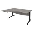 Burocean Idra - Escritorio - rectangular curvado (izquierda) - roble gris - antracita base