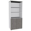 3253310161795-Bibliothèque IDRA/DUAL  avec 2 portes basses - L80 x H180 x P47 - Corps blanc - Portes et -P_79432193_1-0