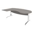 Burocean Idra - Escritorio - rectangular curvado (izquierda) - roble gris - blanco base