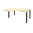 3253310146266-Bureau compact EXPRIM - L160 cm - Retour gauche - Plateau imitation Erable - Pieds carbone (Pieds de renfort obligato-P_79432220_1-0