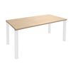 3253310153868-Bureau droit EXPRIM - L120 cm - Plateau imitation Chêne clair - Pieds blanc-P_79432235_1-0