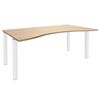 Burocean Exprim - Escritorio - rectangular con lado contorneado - roble claro - blanco base