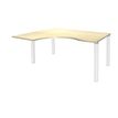 3253310164215-Bureau compact EXPRIM - L160 cm - Retour gauche - Plateau imitation Erable - Pieds blanc (Pieds de renfort obligato-P_79432302_1-0