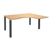 3253310164345-Bureau compact EXPRIM - L180 cm - Retour droite - Plateau imitation Hêtre - Pieds carbonne (Pieds de renfort obligato-P_79432315_1-0