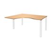 3253310164475-Bureau compact EXPRIM - L180 cm - Retour gauche - Plateau imitation Hêtre - Pieds blanc (Pieds de renfort obligato-P_79432328_1-0