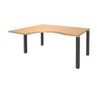 3253310164499-Bureau compact EXPRIM - L180 cm - Retour gauche - Plateau imitation Hêtre - Pieds carbonne (Pieds de renfort obligato-P_79432330_1-0