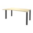 3253310165120-Bureau Vague EXPRIM - L160 cm - Retour gauche - Plateau imitation Erable - Pieds carbone-P_79432393_1-0