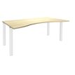 Burocean Exprim - Escritorio - rectangular con lado contorneado - arce - blanco base