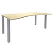 Burocean Exprim - Escritorio - rectangular con lado contorneado - arce - aluminio base