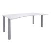 Burocean Exprim - Escritorio - rectangular con lado contorneado - perla blanca - aluminio base
