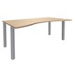 Burocean Exprim - Escritorio - rectangular con lado contorneado - roble claro - aluminio base