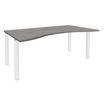 Burocean Exprim - Escritorio - rectangular con lado contorneado - roble gris - blanco base