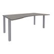 Burocean Exprim - Escritorio - rectangular con lado contorneado - roble gris - aluminio base